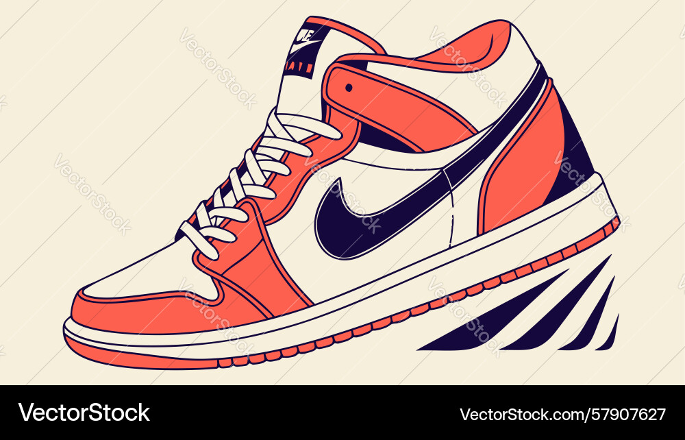 Dynamic running shoe with speed lines perfect Vector Image