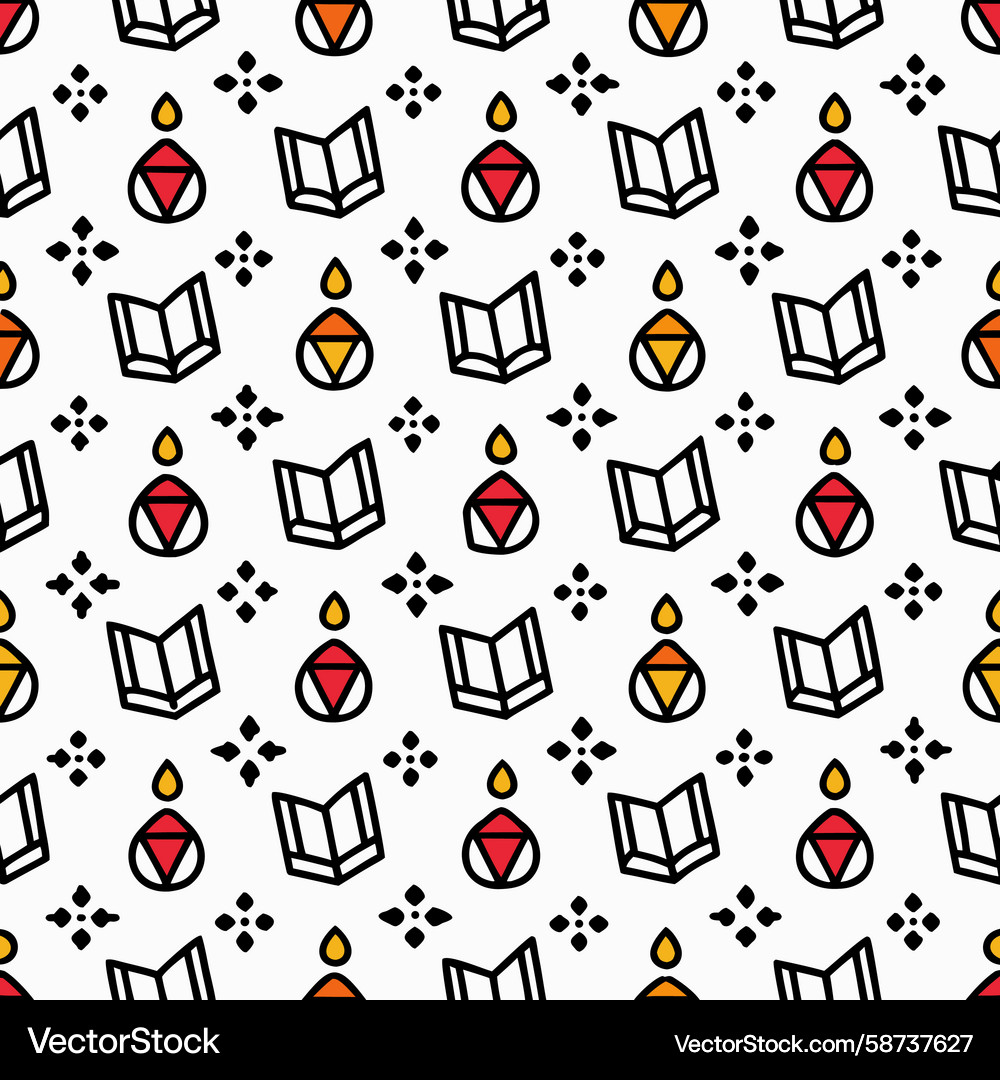 Flaming Books Pattern Vector Image