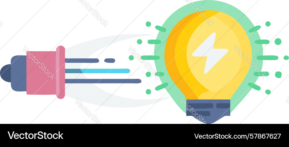 Light bulb transforms into a lightning bolt vector image