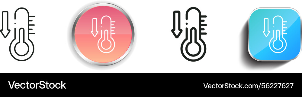 Low temperature icon thin linear regular vector image