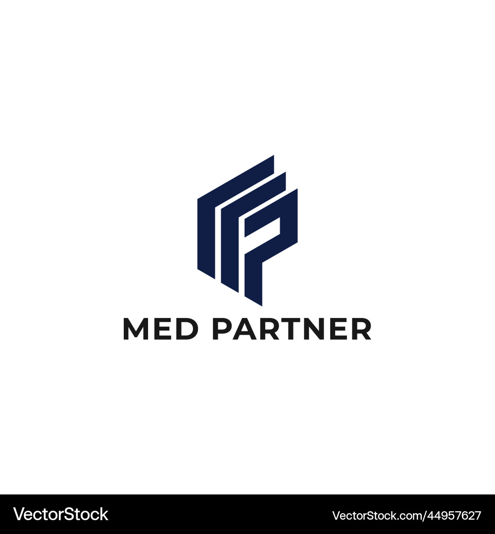 Modern Initial Logo - MP or PM Vector Image