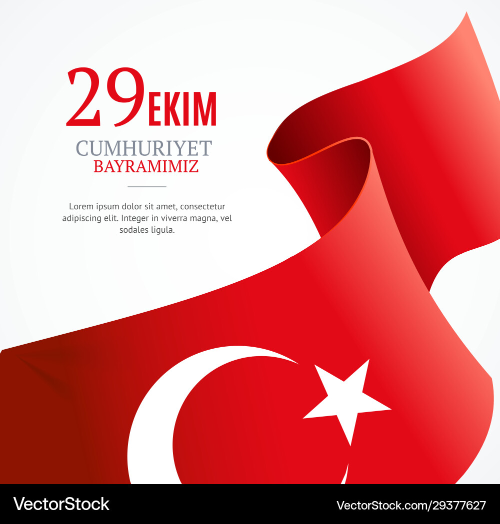 Realistic 3d detailed turkey flag background vector image