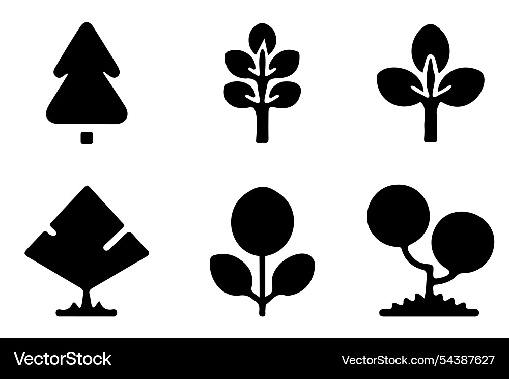 Tree line icon set Tree line icon set vector image