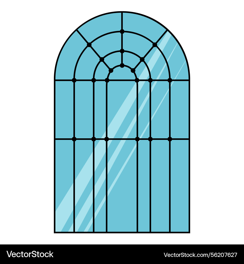Window frame with arch architecture vector image