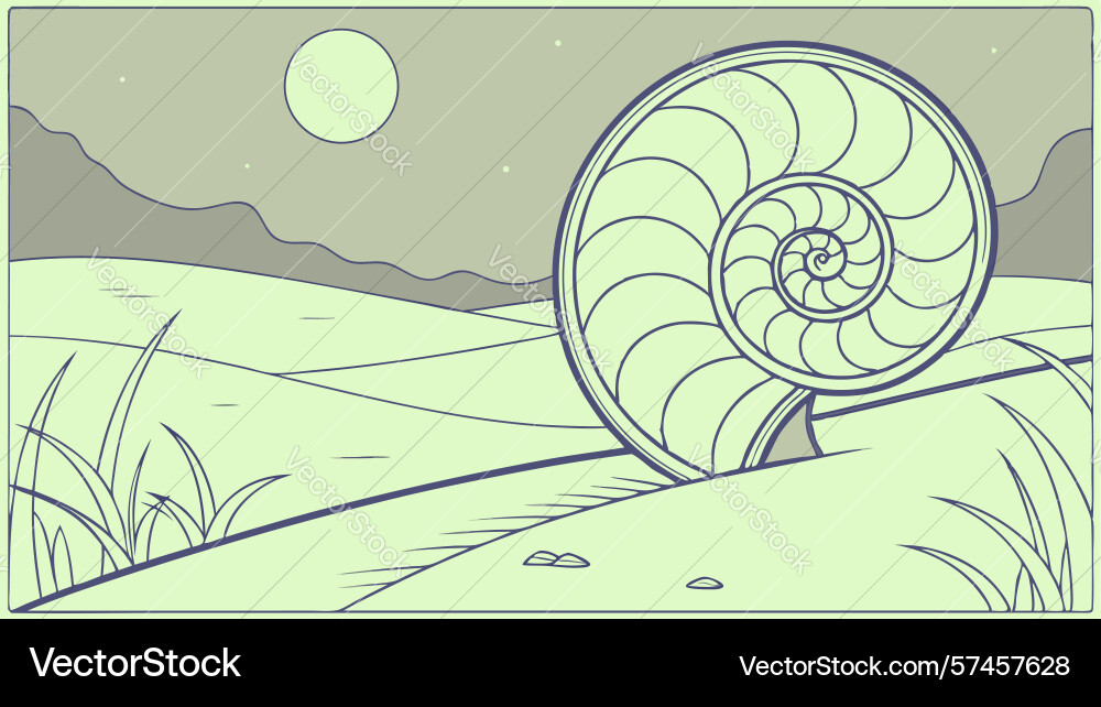 Abstract snail in nautilus shell with fluid vector image