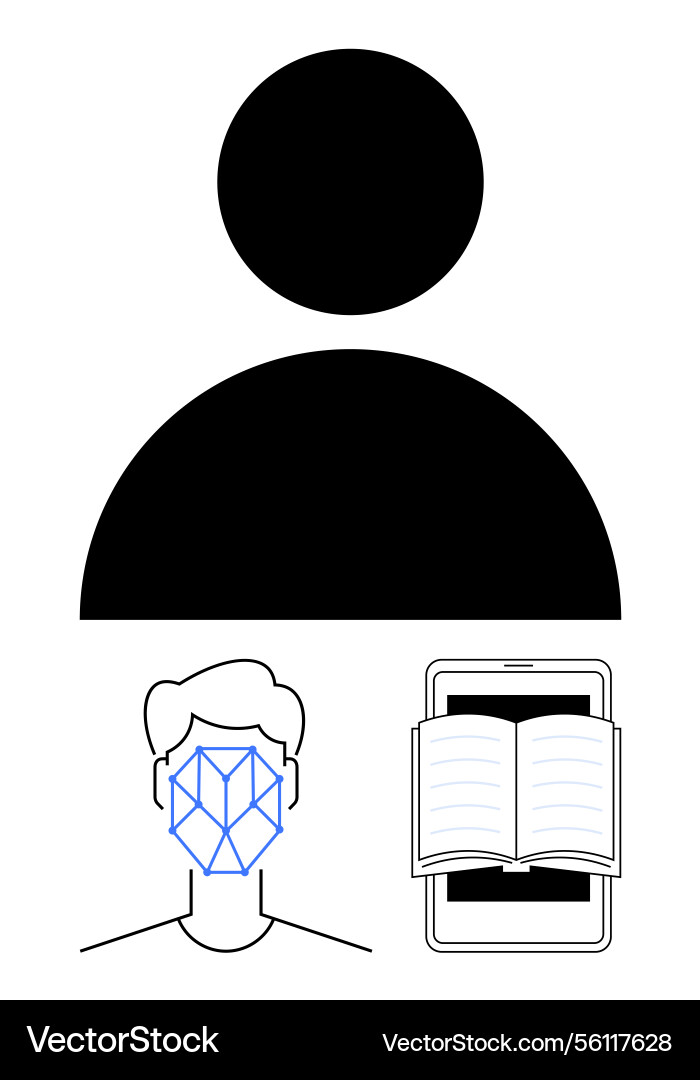 Abstract user concept with face recognition Abstract user concept with face recognition vector image