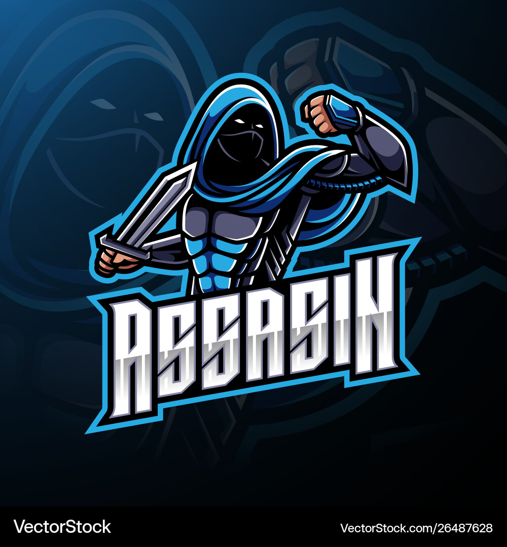 Assassin sport mascot logo design vector image