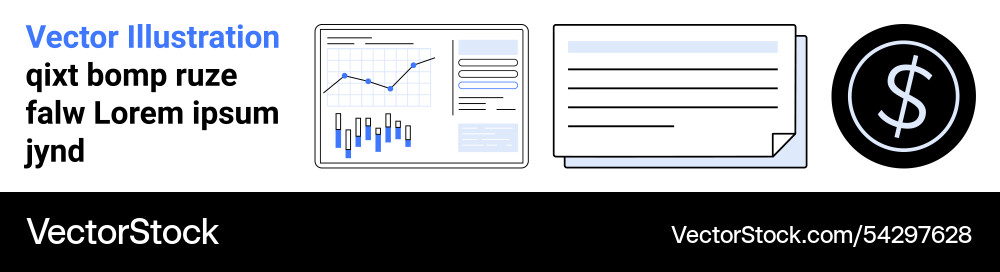 Business analytics dashboard with charts and data Vector Image