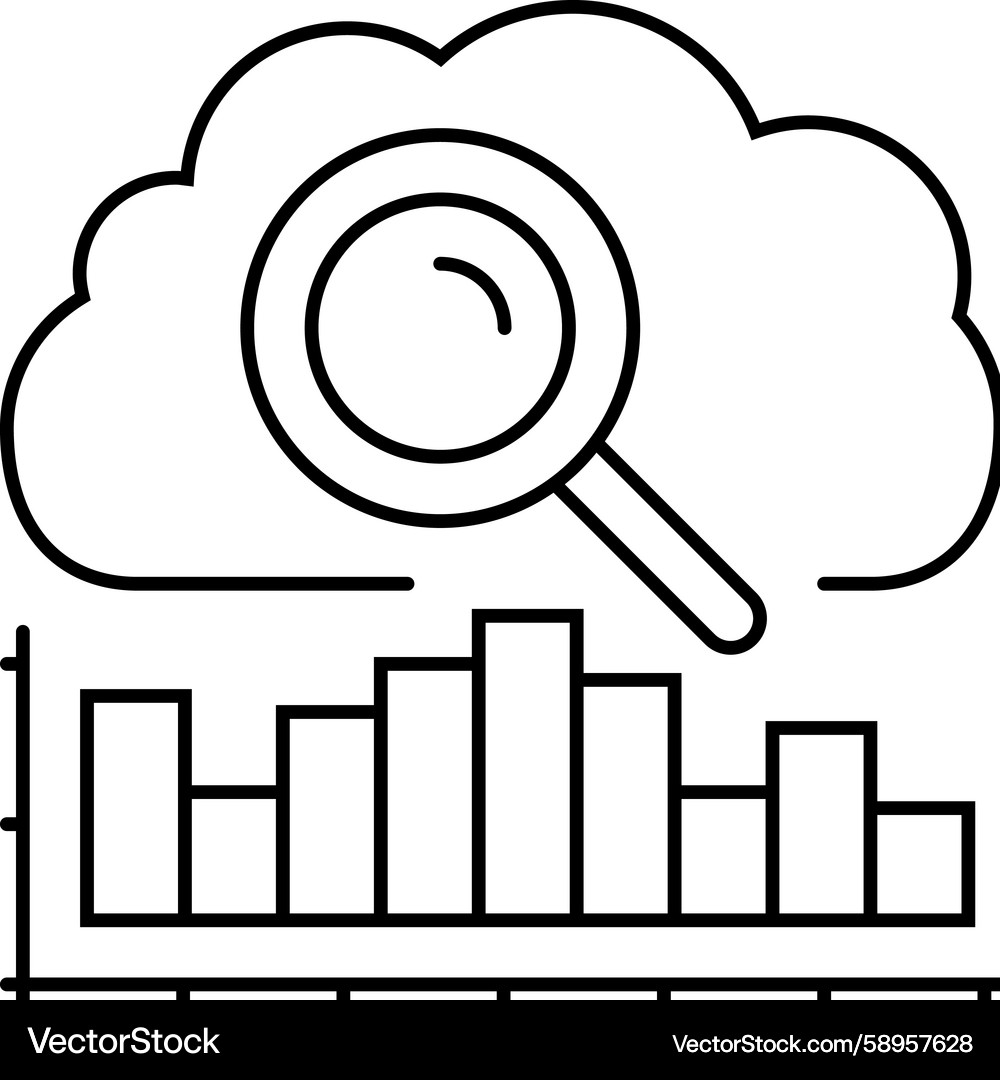 Cloud Computing Analytics Line Icon Vector Image