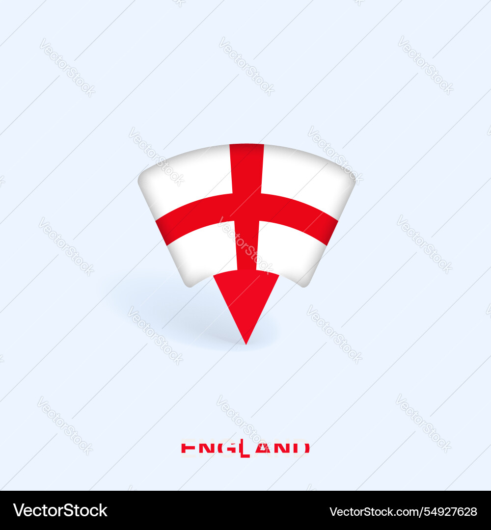 England flag map pointer design with shadow vector image