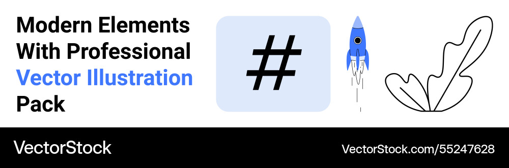 Minimalist design featuring metadata tag rocket Vector Image
