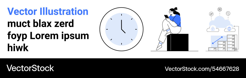 Time management and productivity concepts Time management and productivity concepts vector image