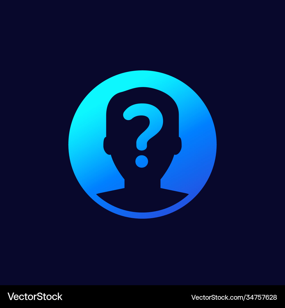 Unknown person user icon for web vector image