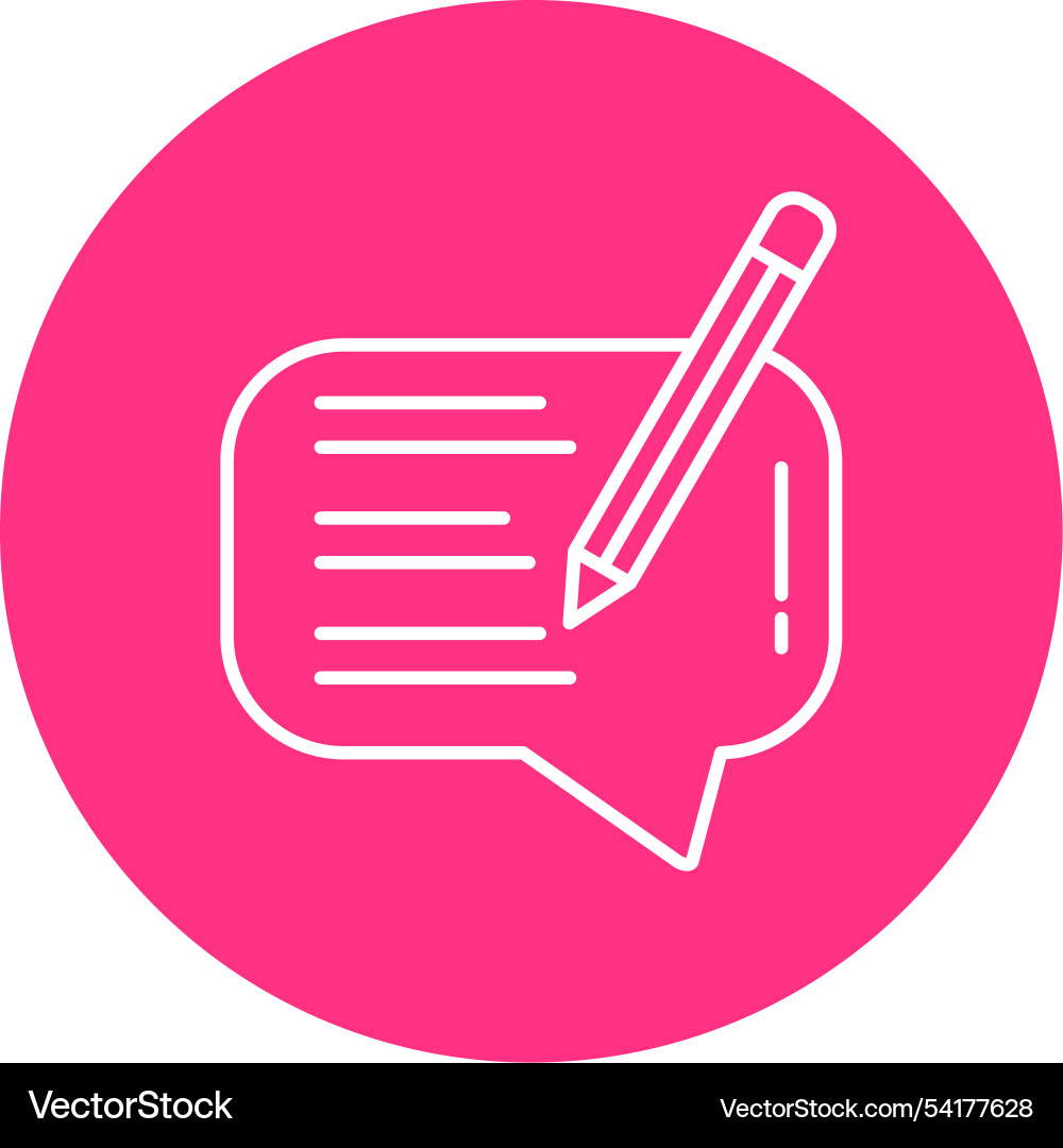 Write message line circle icon Vector Image