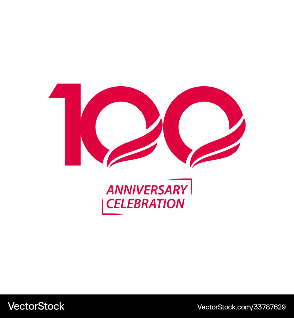 100 year anniversary celebration template design 100 year anniversary celebration template design vector image