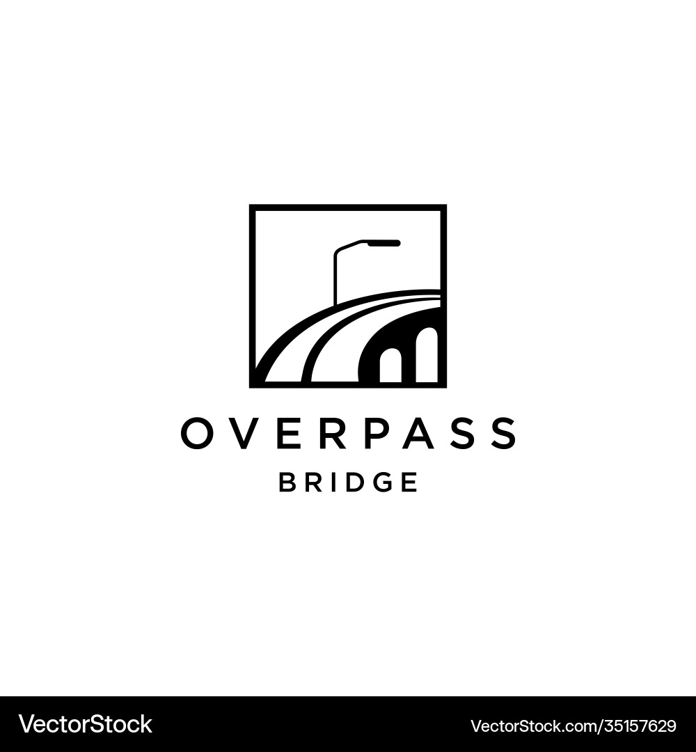 Bridge overpass flyover logo icon vector image