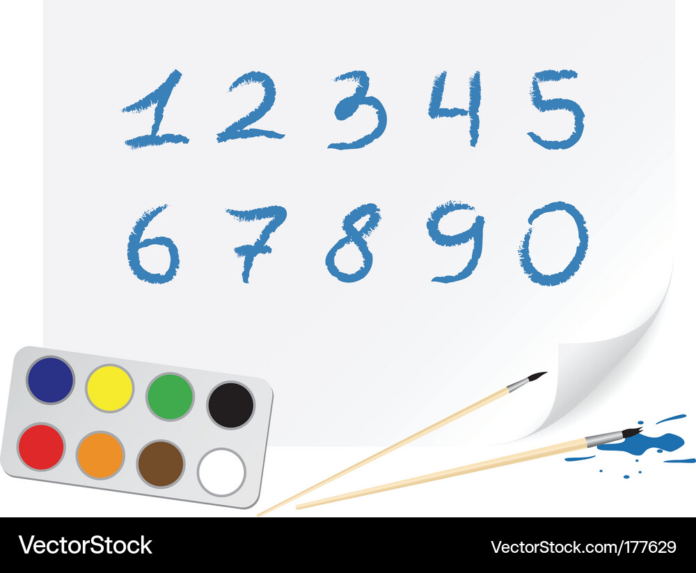 Drawing digits Vector Image