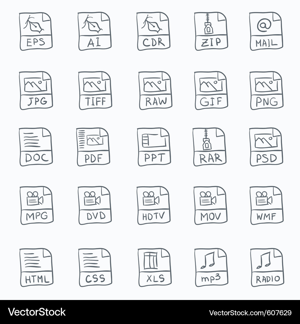 File extension sketch icons Vector Image