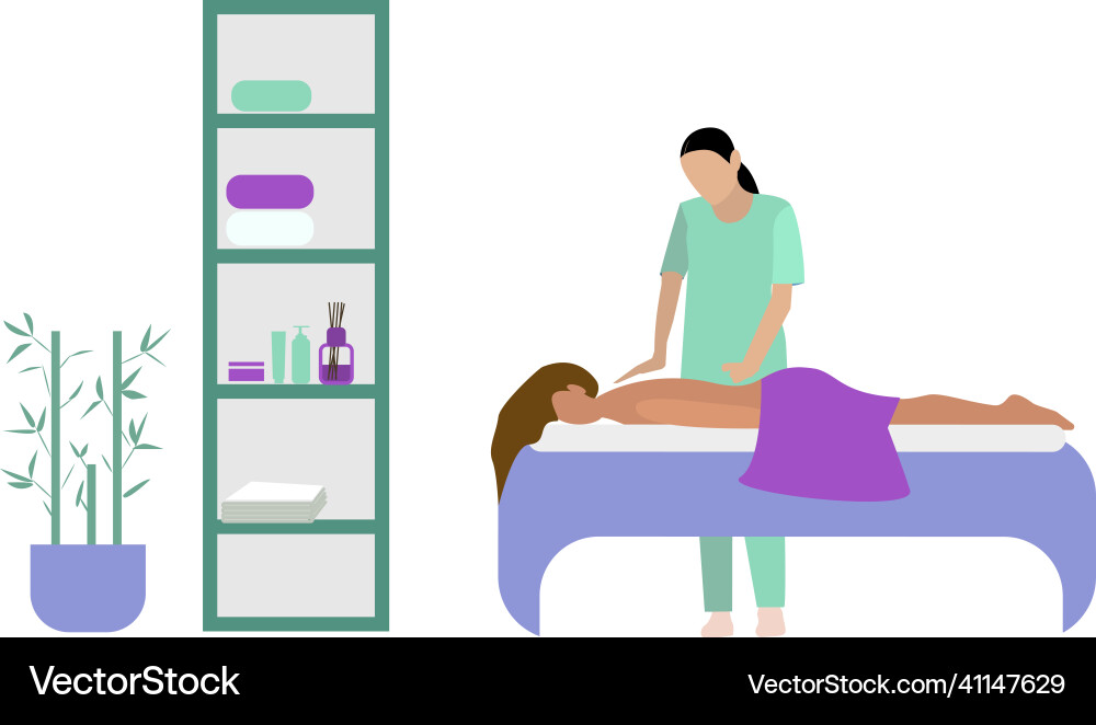 Flat spa salon Royalty Free Vector Image - VectorStock