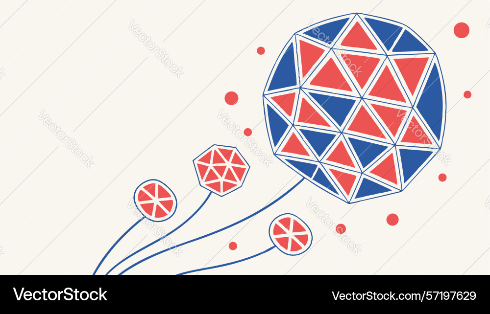 Geometric sphere with dynamic abstract elements vector image