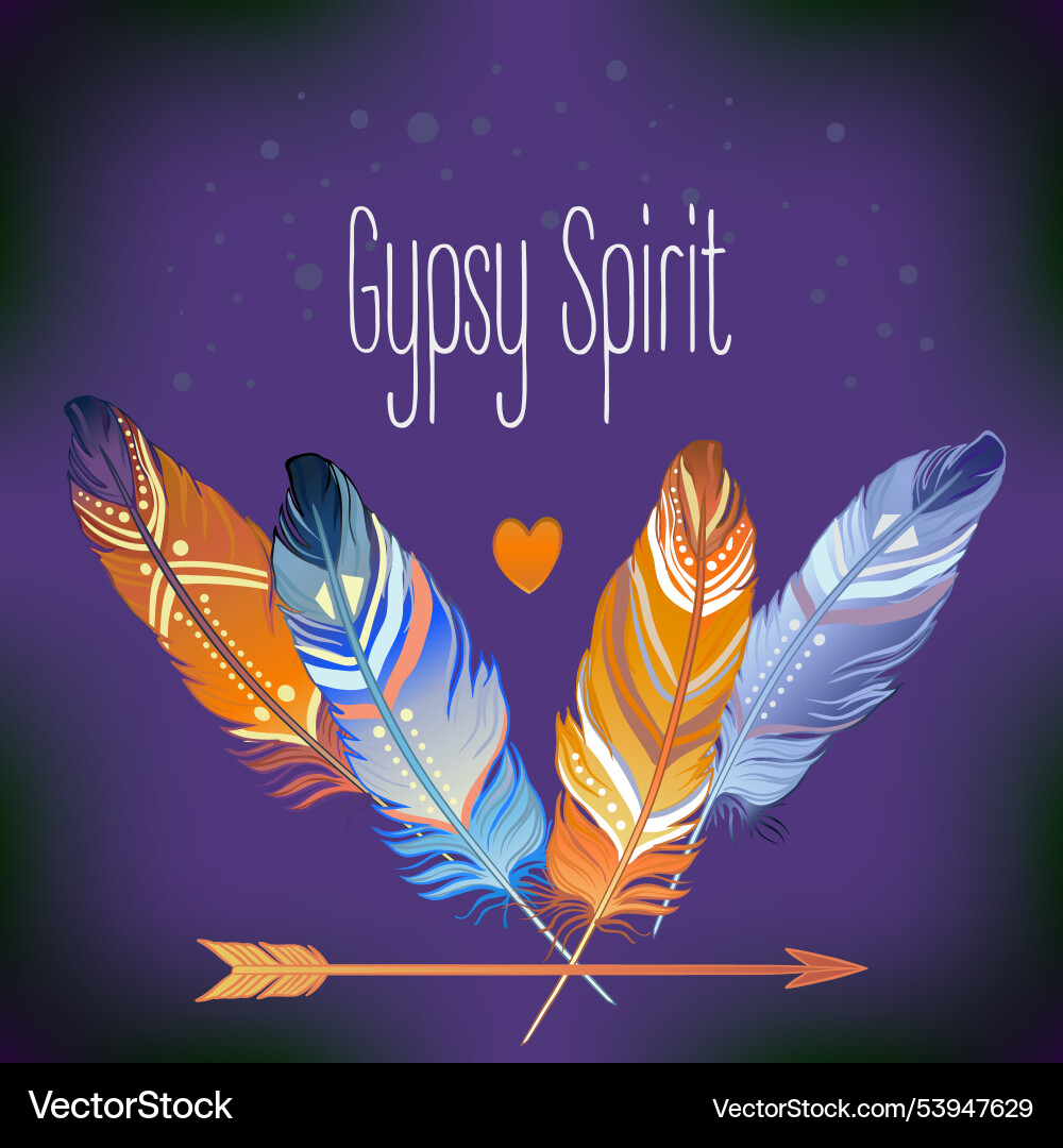 Hand drawn painted bird feathers isolated Hand drawn painted bird feathers isolated vector image