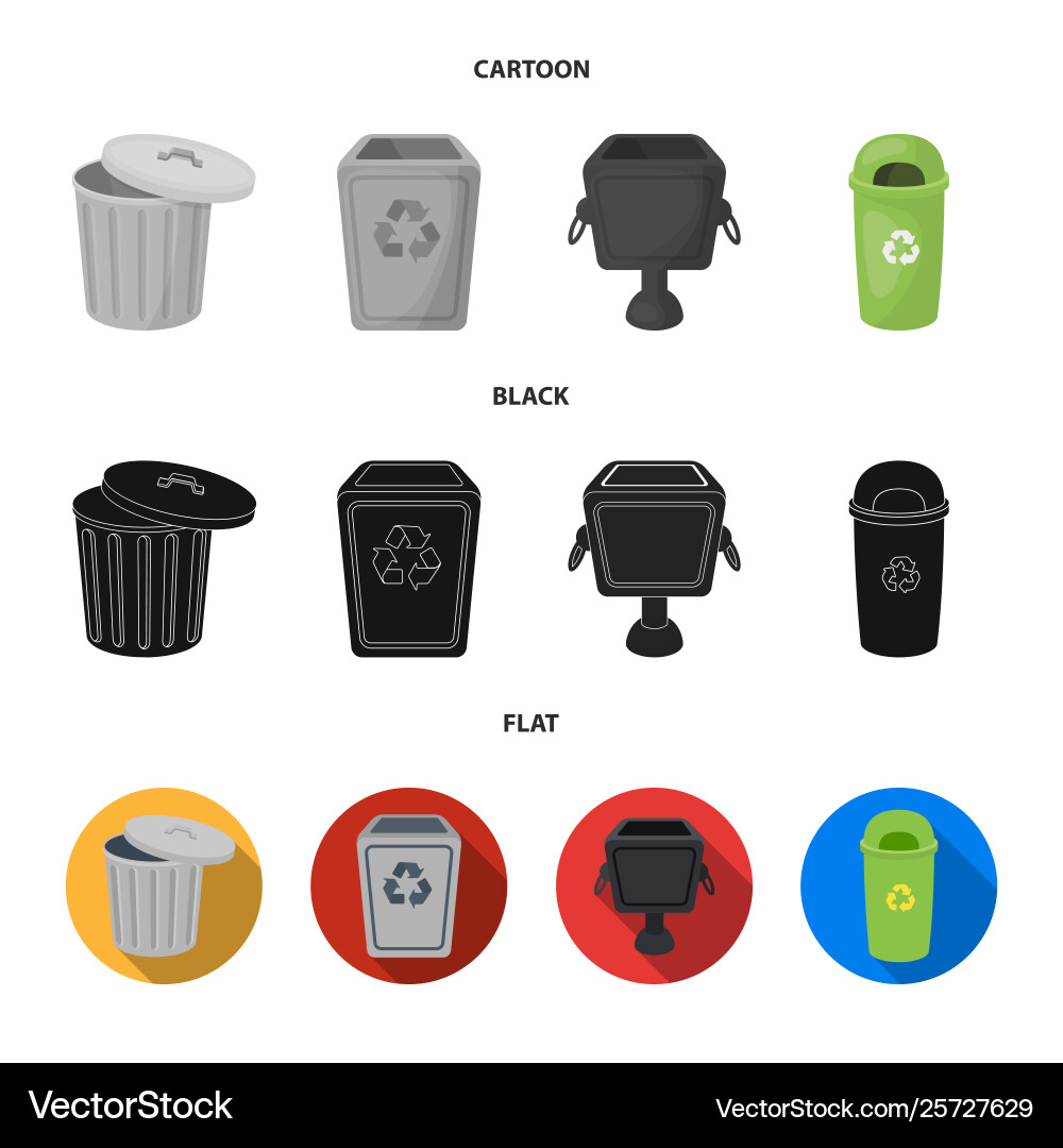 Isolated object urn and garbage sign set Vector Image