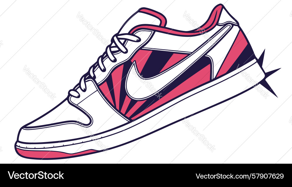 Modern running shoe with dynamic styling ready Vector Image