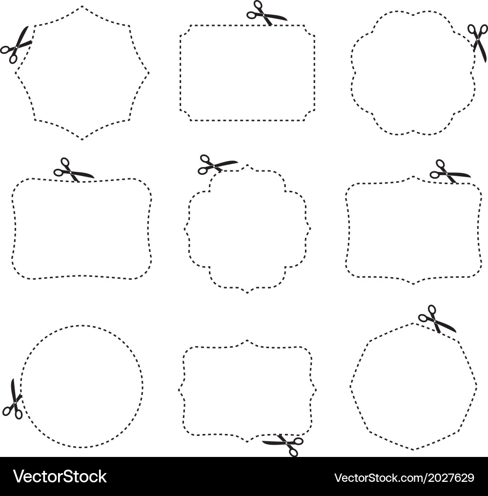 Scissors and Frames Collection vector image