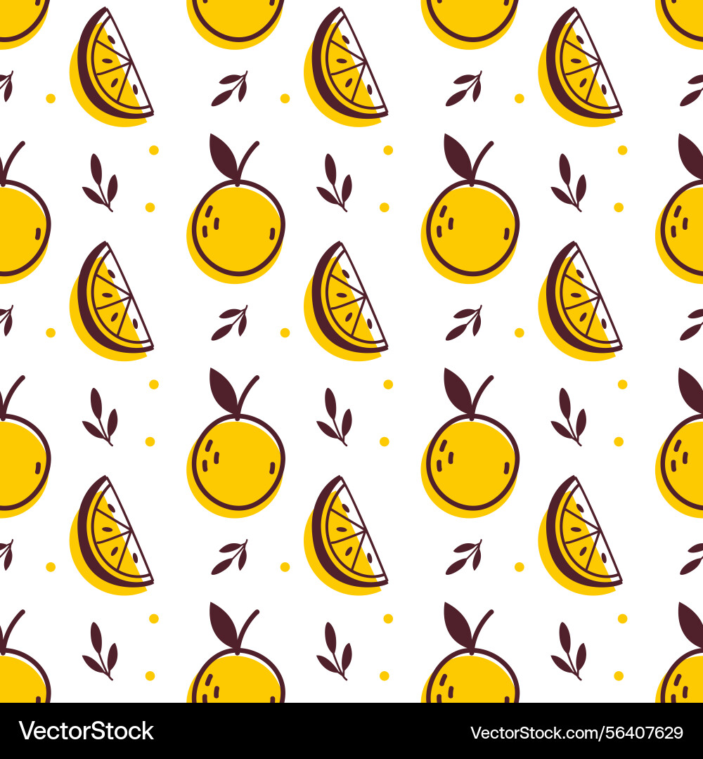 Seamless pattern with whole oranges and slices Seamless pattern with whole oranges and slices vector image
