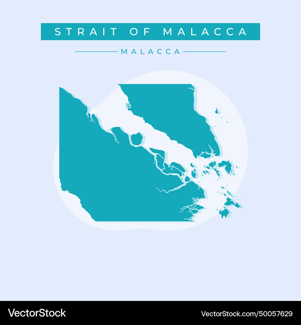 Strait of malacca map Strait of malacca map vector image