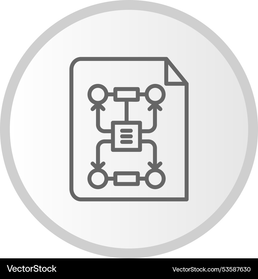 Algorithm line circle grey icon Vector Image