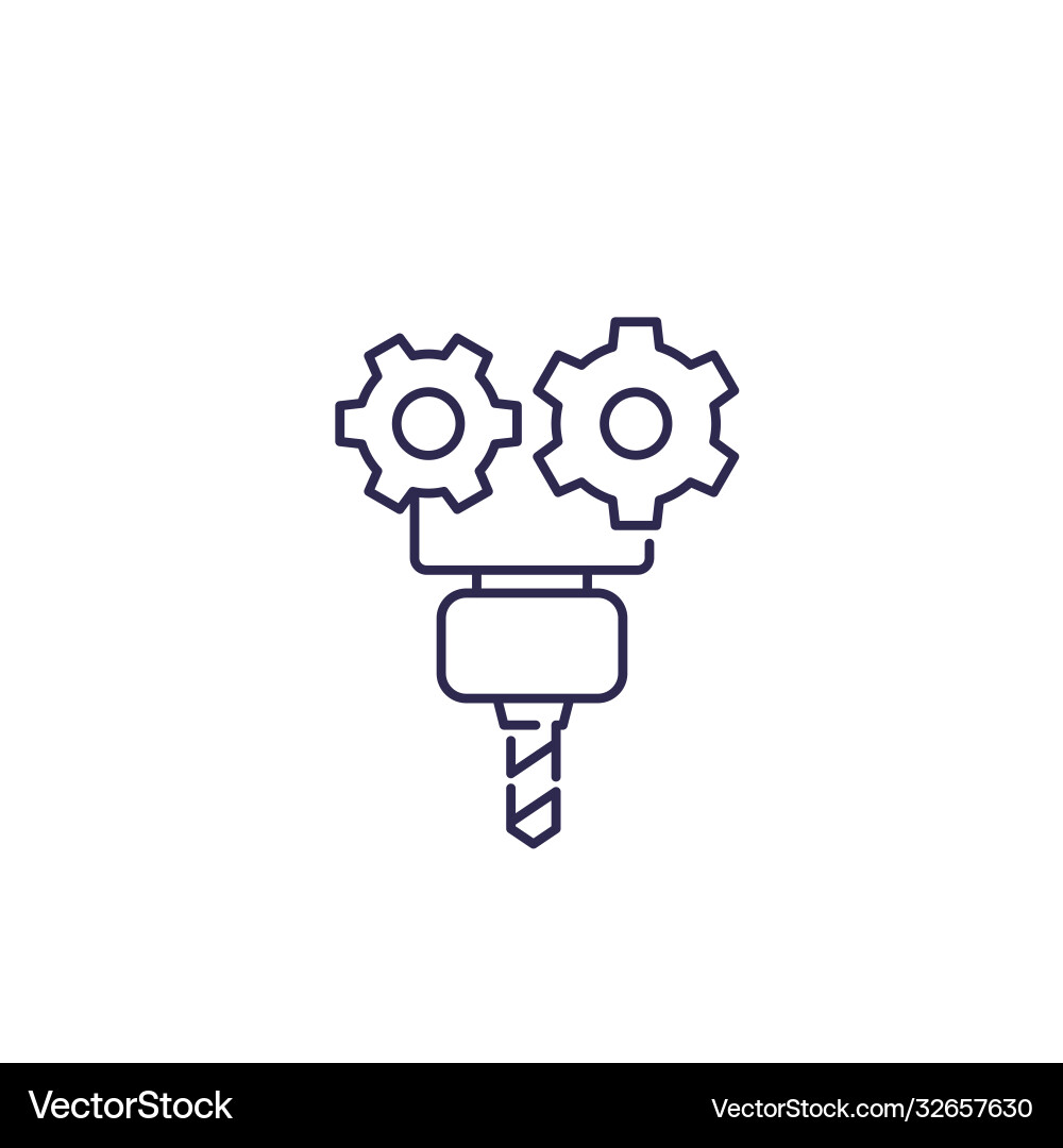 CNC Machine Process Icon Vector Image