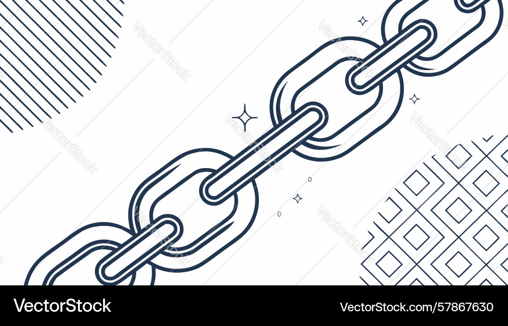 Connected chain links seamless pattern design vector image