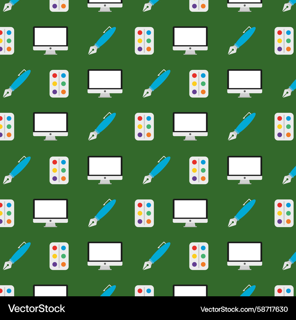 Digital art tools pattern Vector Image