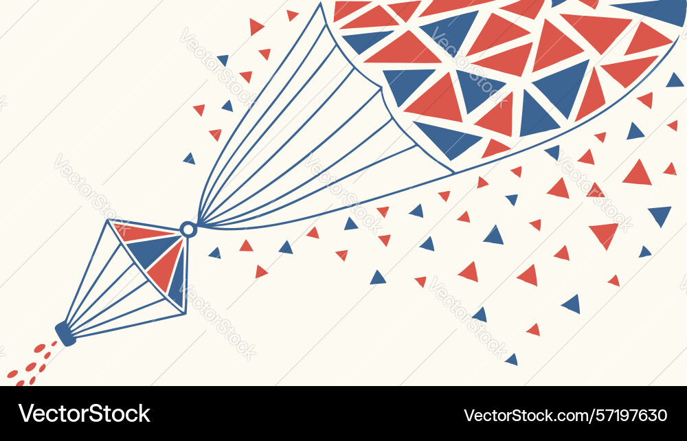 Dynamic geometric kite with abstract motion vector image