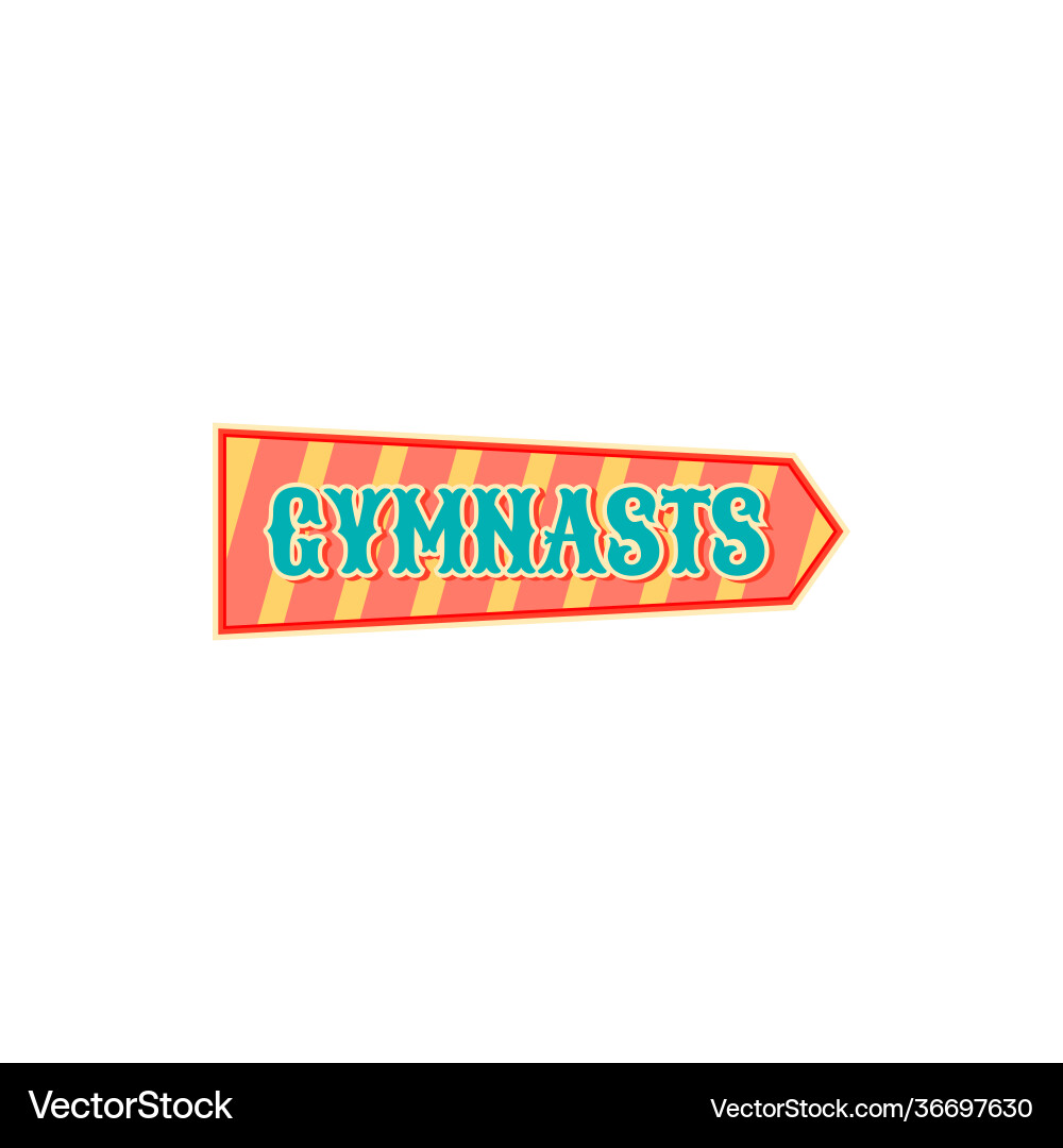 Gymnasts arrow isolated pointer at carnival circus Gymnasts arrow isolated pointer at carnival circus Vector Image