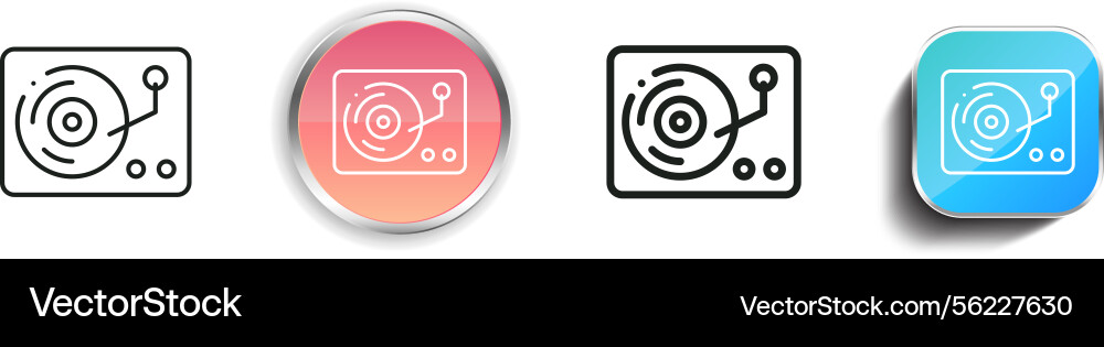 Lp-Player-Symbol dünn linear regelmäßig und Taste Lp-Player-Symbol dünn linear regelmäßig und Taste vektorbild