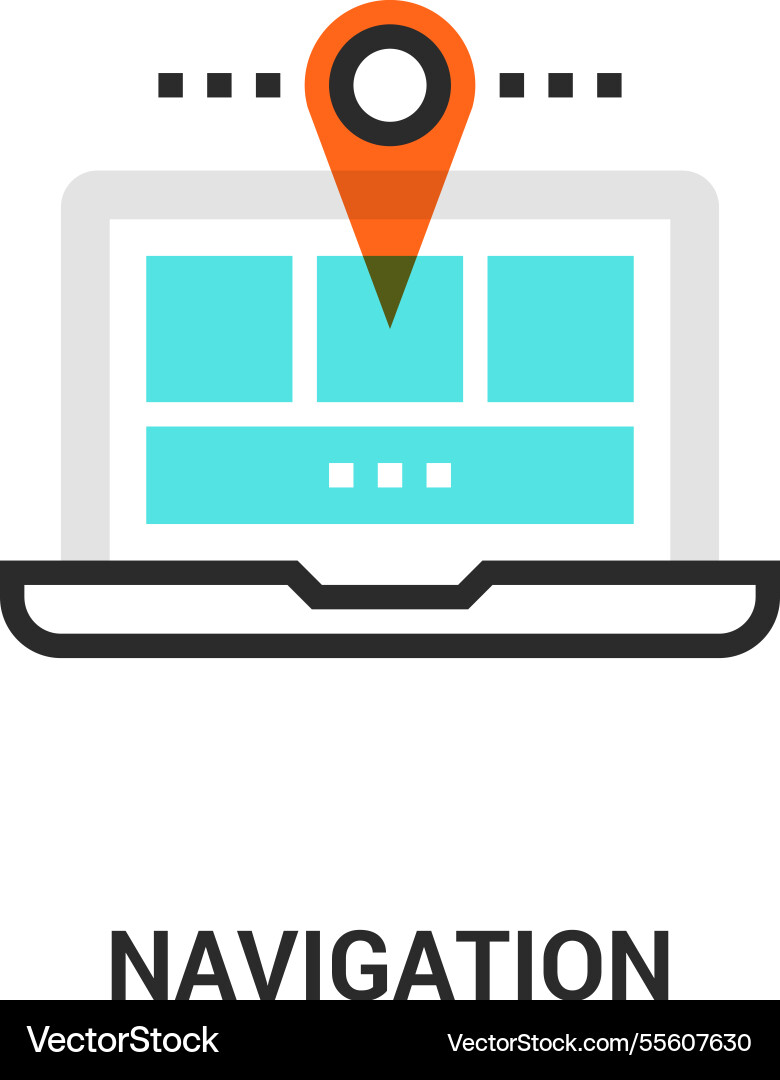 Navigation flat line icon design concept vector image