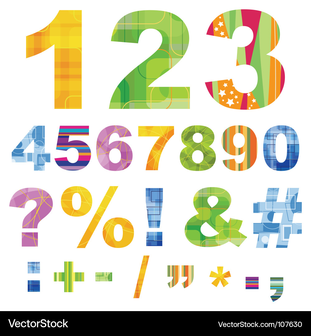 Numeric Typography vector image