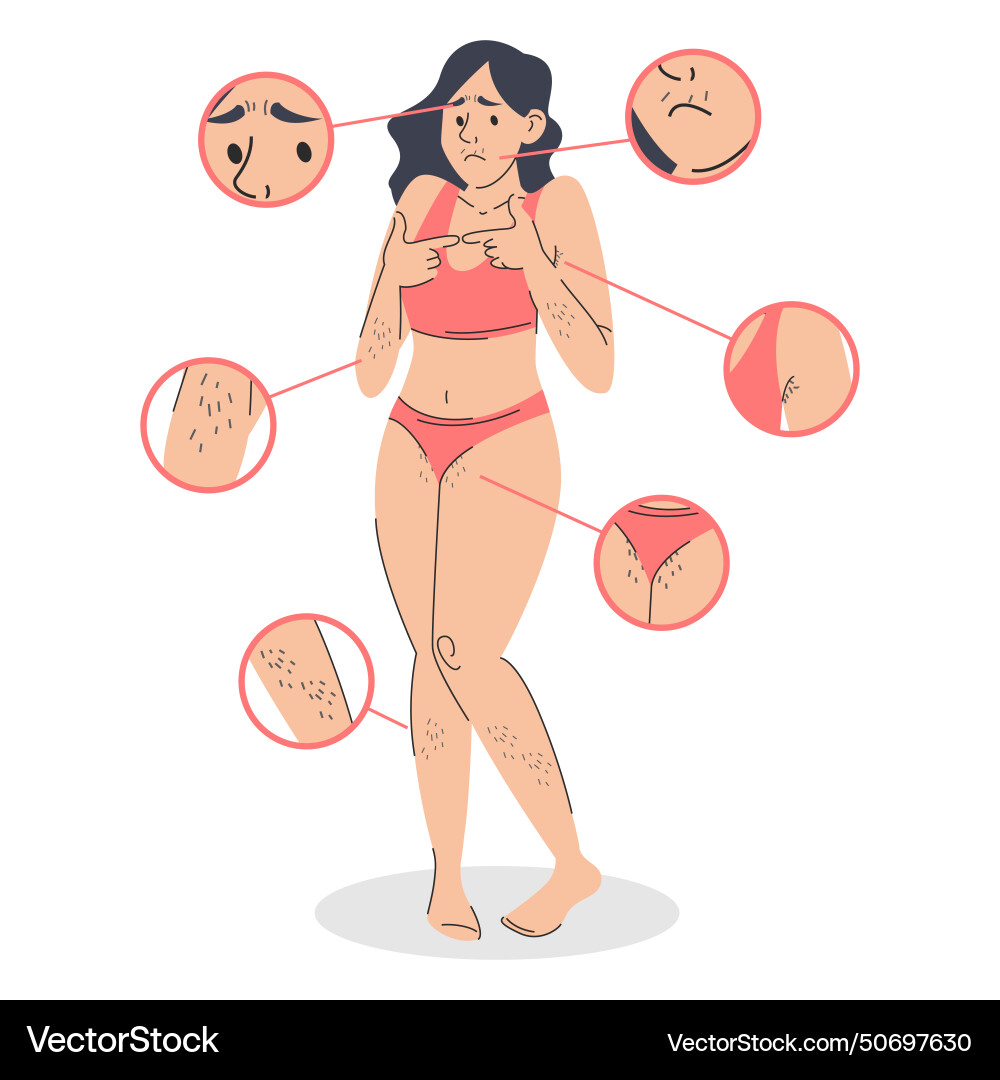 Shy woman before depilation isolated vector image