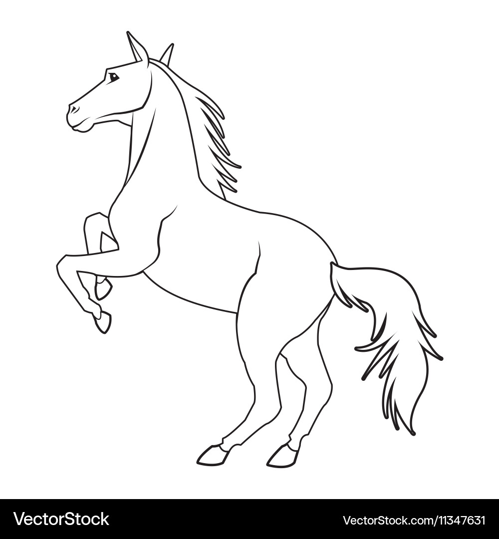 Black and white horse design Royalty Free Vector Image