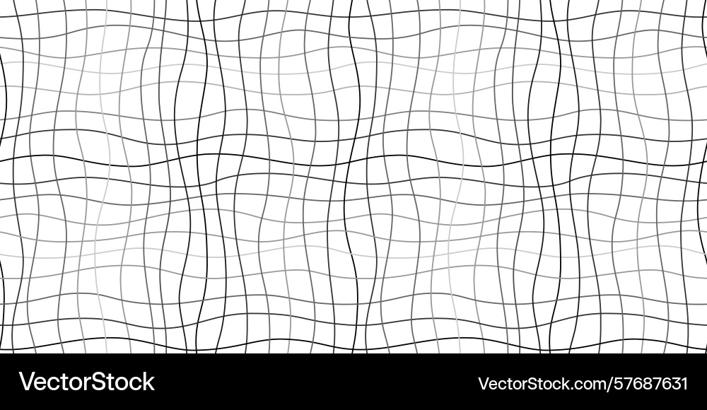 Black intersecting wavy lines minimalist pattern vector image
