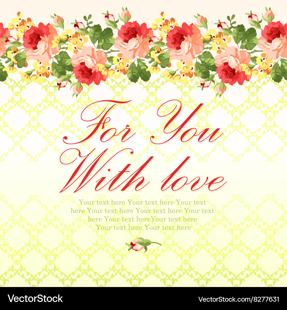 Card with floral pattern Vector Image