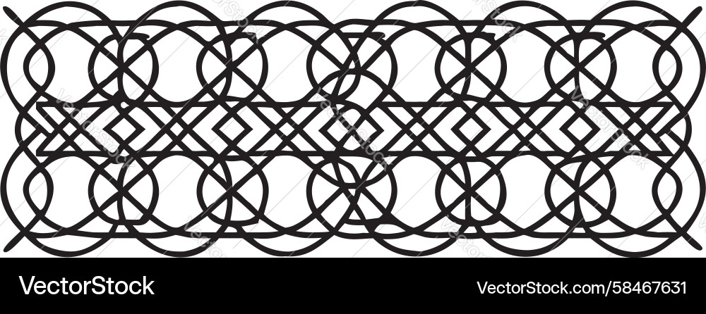 Complex Black Circular Border Pattern Vector Image