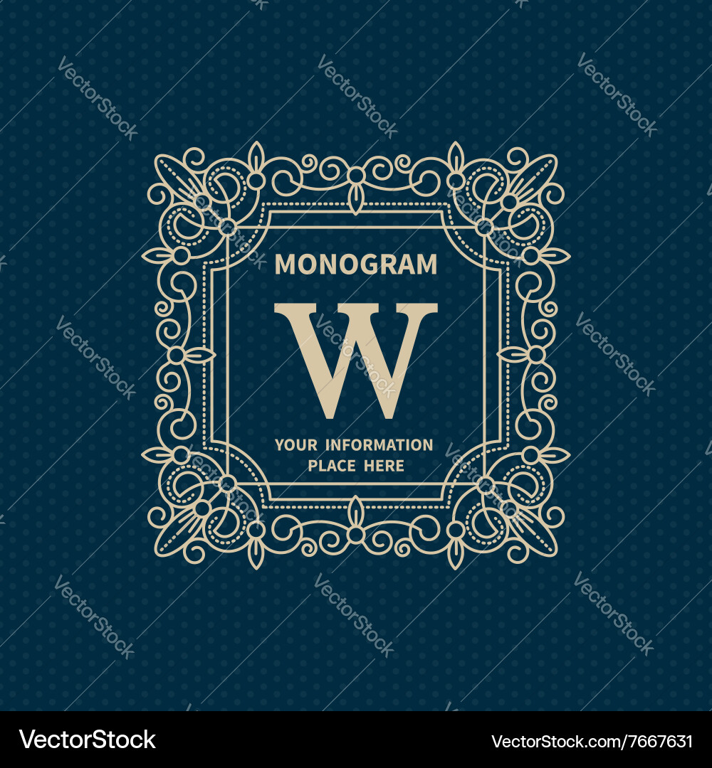 Elegant Monogram Frame Vector Image