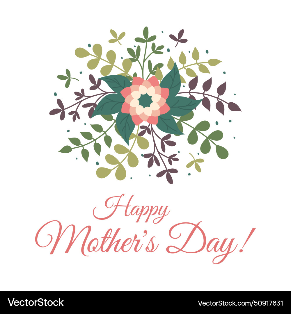 Happy mothers day colorful cards with hand drawn vector image