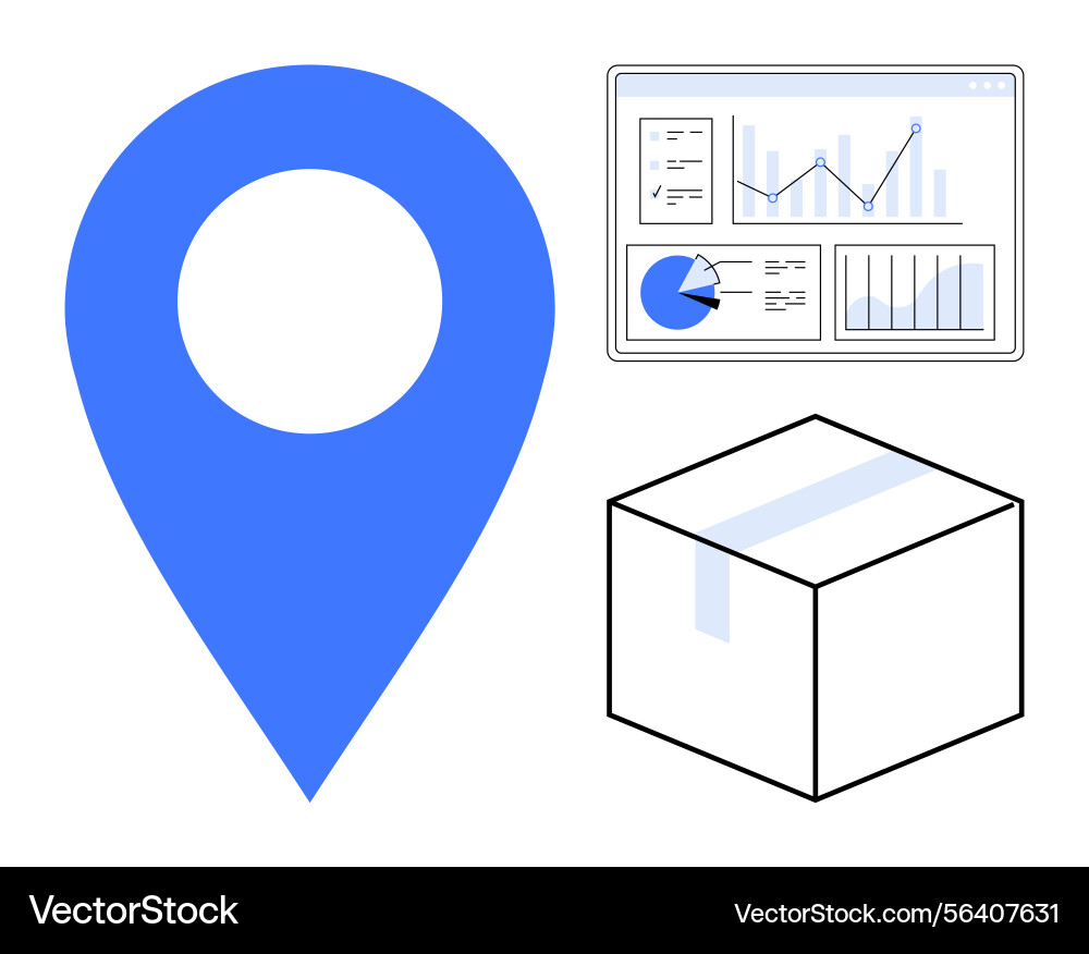 Logistics and data visualization with location pin Logistics and data visualization with location pin vector image