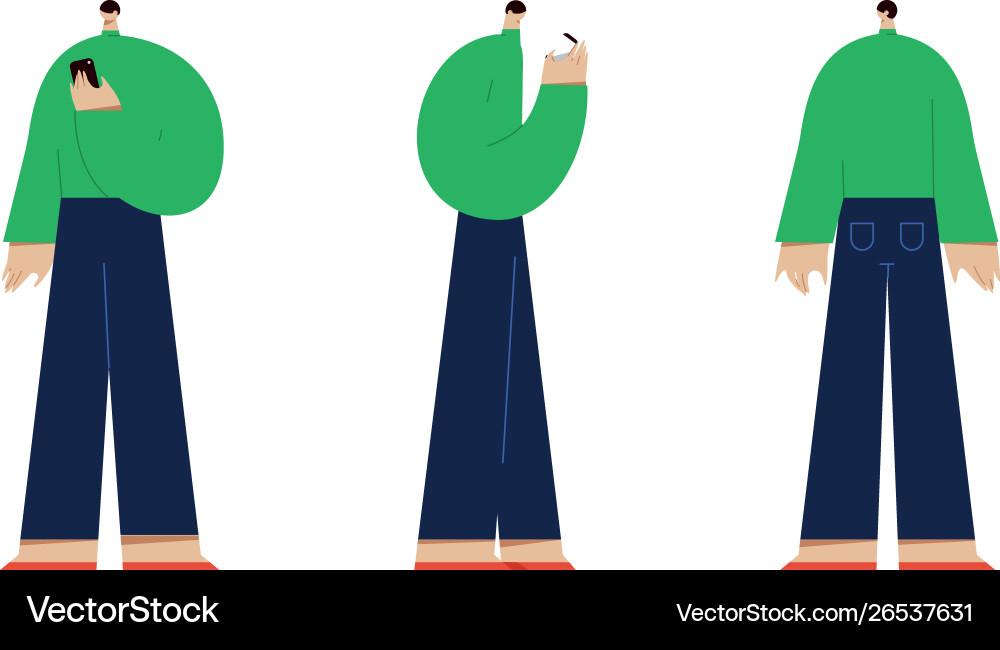 Man in different positions flat design style Man in different positions flat design style vector image