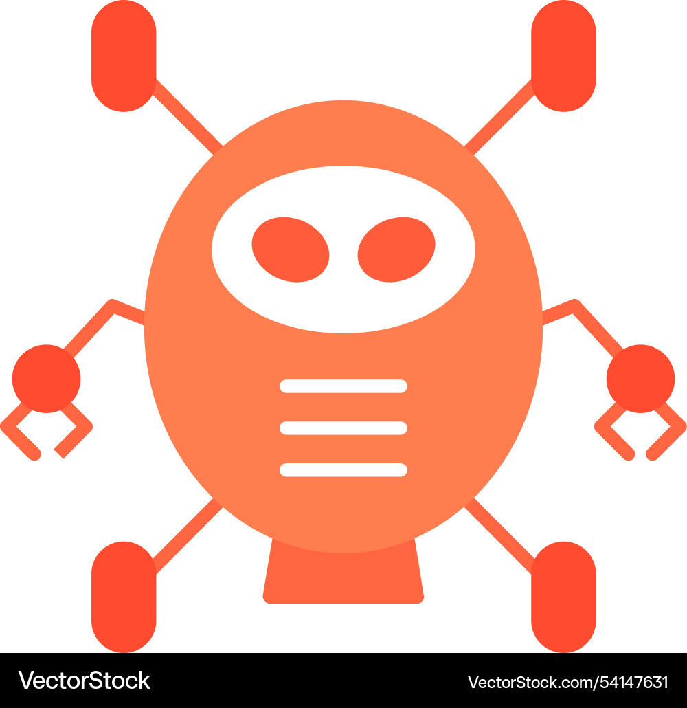Robotics flat icon design Vector Image