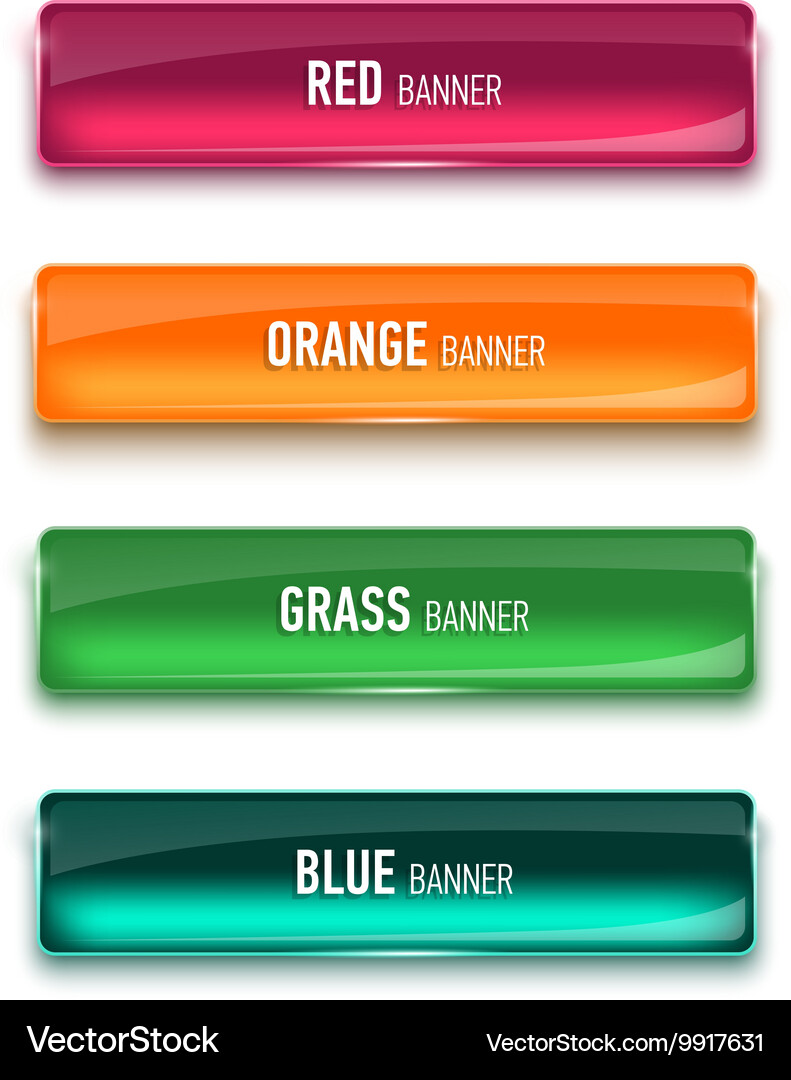 Set of colored glass buttons for web interface Vector Image